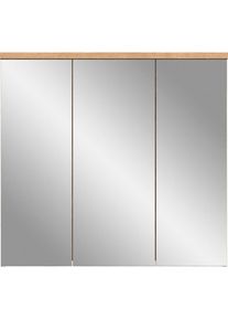 Welltime Badezimmerspiegelschrank »Dolo, Breite 80 cm, 3 Spiegeltüren, 9 Fächer, 6 Einlegeböden«, (1 St.), Badmöbel, Badschrank, Schrank, Wandschrank, Bad,...