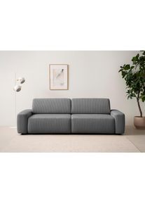 Inosign 3-Sitzer »TORGE (257cm), Sofa,Schlafsofa in Cord, Samtvelours, Struktur fein«, rundes Design, Schlaffunktion u. Bettkasten, Liegefläche: 135/200 cm...