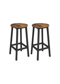 Barhocker »rund, 2er Set, Metall, Holz«, Herkunftsland China, Holzart , braun , VASAGLE