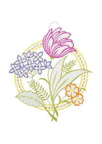 Fensterbild »Fensterbild "Kreis mit Tulpe" farbig« , bunt , W. Reuter & Sohn - Plauener Spitze