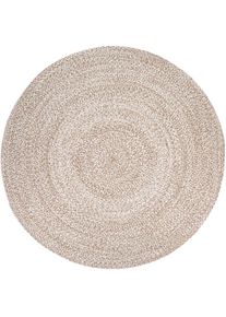 Teppich »Viborg 595« rund 13 mm Höhe Jute, Modern, Boho, Handgefertigter Natur-Teppich , beige , Paco Home , Obermaterial: 100% Jute