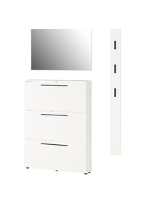 Germania , Garderoben-Set »GW-Utah«, (Set, 3 St.) , weiss , Schuhschrank, Spiegel, Garderobenpaneel