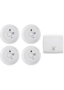 homematic IP , Smart-Home Starter-Set »Rauchwarnmelder (5-tlg)« , weiss , Paket bestehend aus: 1 x homematic IP Access Point, 4 x homematic IP...