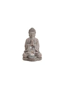 Ackerman Windlicht &raquo;G. Wurm Windlicht Buddha&laquo;, grau, Keramik, B/H/T: 18 cm x 30 cm x 15 cm