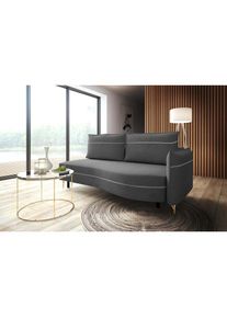 exxpo Loungesofa »Ortis mit toller Kontrastnaht, Solitärmöbel, bequem, schmale Armlehne«, Schlafsofa mit Bettfunktion und Bettkasten, komfortabler...