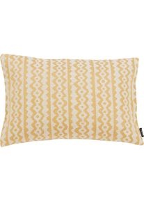 done., done. Dekokissen &raquo;Lidia&laquo; Jacquardgewebte Kissenh&uuml;lle ohne F&uuml;llung mit Leinenanteil, 1 St&uuml;ck, goldfarben, jaquard, struktur, Baumwolle, Leinen, 