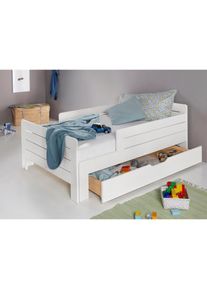 Lüttenhütt Funktionsbett »"LOTTE " Bestseller! Kinderbett mit Rausfallschutz, Schublade optional«, (ausziehbar von 140cm-200cm Länge), Mitwachsend, FSC ...