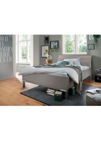 Futonbett »Monaco, 4-fache Liegehöhenverstellung«, mit stilvollem Holzkopfteil, Made in Germany , grau , Wiemann
