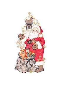Fensterbild »Fensterbild "Santa Claus"(langer Mantel) farbig« , rot , W. Reuter & Sohn - Plauener Spitze