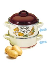 Dampfgartopf, Emaille, (1 tlg.), Dampfkochtopf, Induktion , beige , ELO