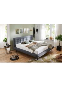 Polsterbett »Tobjörn«, Mit breitem Futon-Rahmen , grau , Andas
