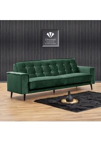 Max Winzer Schlafsofa »Jersey, 3-Sitzer, Sofa in exklusivem Design, mit Strasssteinen«, handgefertigt, hochwertige Konstruktion, Samtvelours, mit Bettfunktion...
