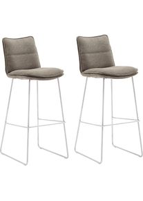 Barhocker »Hampton«, (Set, 2 St., 2-er), Barstuhl 180°drehbar mit Nivellierung, bis 120 Kg belastbar , braun , MCA furniture
