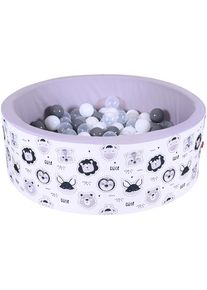 Bällebad »Soft, Cute Animals«, mit 150 Bällen grau/weiss/transparent; Made in Europe , weiss , KNORRTOYS