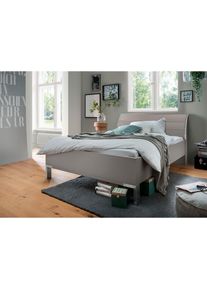 Futonbett »Monaco, 4-fache Liegehöhenverstellung«, mit stilvollem Holzkopfteil, Made in Germany , grau , Wiemann