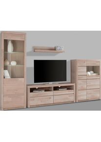 Wohnwand »Silkeborg«, (Set, 4 St.), teilmassives Holz , weiss , Home Affaire