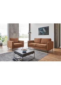 2-Sitzer »Weston«, im skandinavischem Stil, mit Wellenunterfederung , braun , ATLANTIC HOME COLLECTION