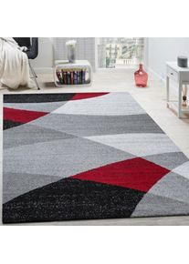 Teppich »Fiesta 110« rechteckig 12 mm Höhe Kurzflor, Designer Teppich, ideal im Wohnzimmer & Schlafzimmer , rot , Paco Home , Obermaterial: 100%...