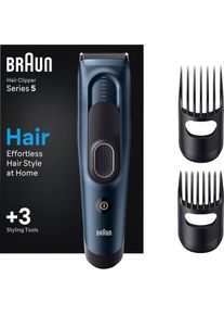 Braun , Haarschneider »Haarschneider HC5350«, 2 Aufsätze, 17 Längeneinstellungen, Abwaschbar , blau , Weitere Zusätze: In der Verpackung dieses...