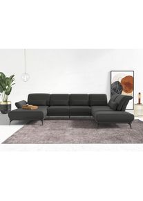 Wohnlandschaft »Coco U-Form«, Sitztiefen-, Arm- und Kopfteilverstellung, Cord-Bezug, Fusshöhe 15 cm , grau , Inosign