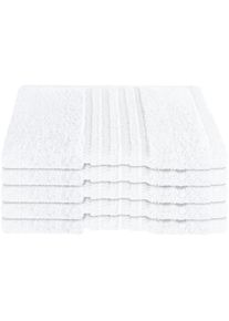 Schiesser Gästehandtücher »Milano aus 100% Baumwolle mit eleganter Bordüre in Hoch-Tief-Optik«, (Set, 5 St., 5er Set Gästehandtücher 30 x 50 cm), Made in...