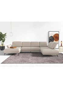 Wohnlandschaft »Coco U-Form«, Sitztiefen-, Arm- und Kopfteilverstellung, Cord-Bezug, Fusshöhe 15 cm , beige , Inosign