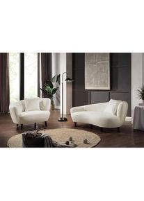 Loungesessel »Olivia«, XXL-Sessel, Nierenform-Sessel mit Zierkissen im Originalbezug , beige , ATLANTIC HOME COLLECTION