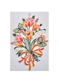 Fensterbild »Fensterbild Blüten« , bunt , Stickereien Plauen