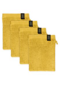 Schöner Wohnen Kollektion Waschhandschuh »Sense«, (Packung, 4 St., 4 Waschhandschuhe 16 x 21 cm) , gelb , SCHÖNER WOHNEN-KOLLEKTION