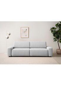 Inosign 3-Sitzer »TORGE (257cm), Sofa,Schlafsofa in Cord, Samtvelours, Struktur fein«, rundes Design, Schlaffunktion u. Bettkasten, Liegefläche: 135/200 cm...