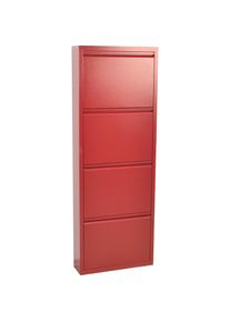 Schuhschrank »Melika«, aus Metall, 4 Schuhklappen, Höhe 139,5 cm , rot , Inosign