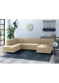 Wohnlandschaft »Balme, moderne Formensprache, zeitloses Design, U-Form«, Inkl. Zierkissen, wahlweise mit Bettfunktion , beige , Inosign