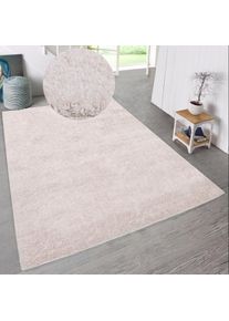 Hochflor-Teppich »Malin« rechteckig 43 mm Höhe Shaggy in Uni-Farben, einfarbig, leicht glänzend, besonders weich , beige , my home , Obermaterial:...