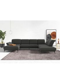 Wohnlandschaft »Coco U-Form«, Sitztiefen-, Arm- und Kopfteilverstellung, Cord-Bezug, Fusshöhe 15 cm , grau , Inosign