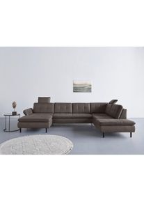 Wohnlandschaft »Birkholm U-Form«, Armlehnverstellung, auch in Easy Clean Bezug - mit Wasser zu reinigen , grau , Inosign