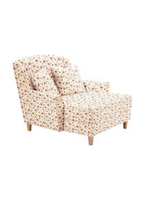 Sessel »Julia, Loungesessel, Blumenmuster, XXL-Sessel, Megasessel, bequem«, mit naturfarbenen Holzfüssen , beige , Max Winzer
