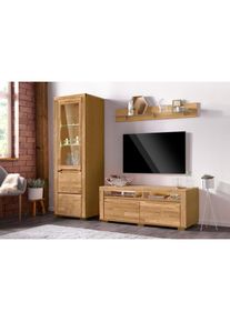 Wohnwand »Denis«, (Set, 3 St.), teilmassives Holz , braun , Home Affaire