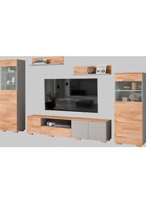 Wohnwand, (5 St.), schöne moderne Optik , braun , Home Affaire