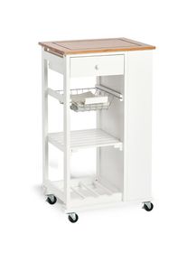 zeller Present, K&uuml;chenwagen mit 4 Rollen, wei&szlig;, MDF, B/H/T: 50 cm x 86,5 cm x 37 cm
