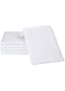 Waschhandschuh »Harmony«, (Packung, 6 St., 6 Waschhandschuhe 16 x 22 cm), 100 % Baumwolle, Hoch Tief Struktur, viele Farben , weiss , Ross