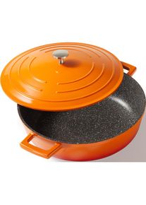 Bräter, Aluminiumguss, (1 tlg.), 28 cm, Induktion , orange , Stoneline