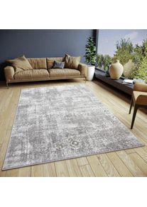 Hanse Home, Hanse Home Teppich &raquo;Style&laquo; rechteckig 13 mm H&ouml;he Vintage, Kurzflor, Orient Optik, pflegeleicht, robust, gl&auml;nzend, grau,beige, Polyester, 