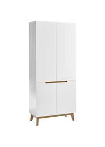 MCA furniture , Garderobenschrank »Cervo«, Breite ca. 85 cm , weiss , Garderobenhochschrank mit 4 Türen