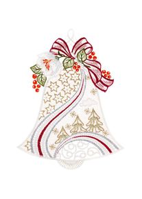 Fensterbild »Weihnachtsglocke«, Made in Germany , rot , W. Reuter & Sohn - Plauener Spitze