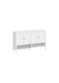 Schuhschrank »Landhausstil 120 x 70 cm«, Verfügt ein offenes Fach und einen Schrank mit insgesamt 4 Ablagen , weiss , VASAGLE