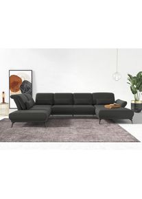 Wohnlandschaft »Coco U-Form«, Sitztiefen-, Arm- und Kopfteilverstellung, Cord-Bezug, Fusshöhe 15 cm , grau , Inosign