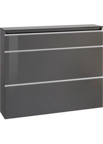 Inosign Schuhschrank »Magic Schuhschrank, Schuhkommode, Schuhregal, softgriff«, 3 Klappen, Doppelschuhtrommeln Komplett Hochglanz lackiert Breite 120 ,...