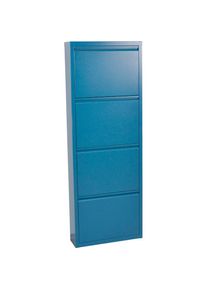 Schuhschrank »Melika«, aus Metall, 4 Schuhklappen, Höhe 139,5 cm , blau , Inosign