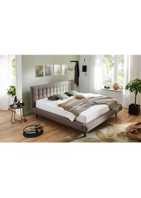 Polsterbett »Tobjörn«, Mit breitem Futon-Rahmen , grau , Andas