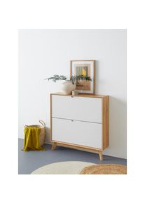 Schuhschrank »Pandrup«, mit 2 Klappen, ca. 8 Paar Schuhe pro Klappe, Höhe 90 cm , weiss , Andas